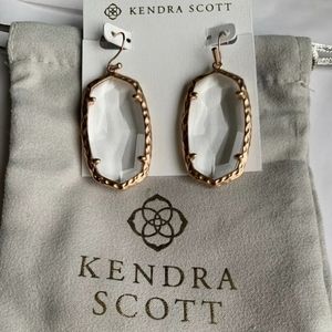 Kendra Scott "Elle" Rose Gold & Clear Earrings
